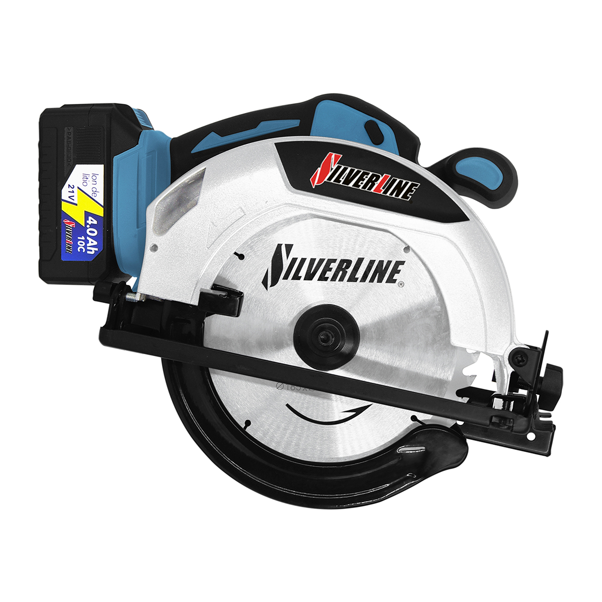 Kit de Rotomartillo Inalámbrico + Sierra Circular Inalámbrica de 7” Silverline Color Azul