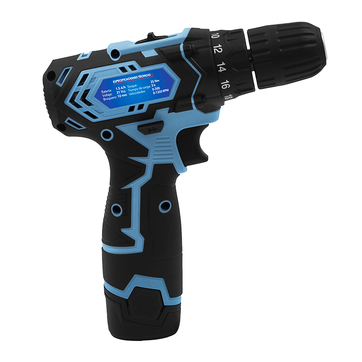 Kit de Taladro Destornillador Inalámbrico + Desarmador de Precisión Inalámbrico Silverline Color Negro y Azul