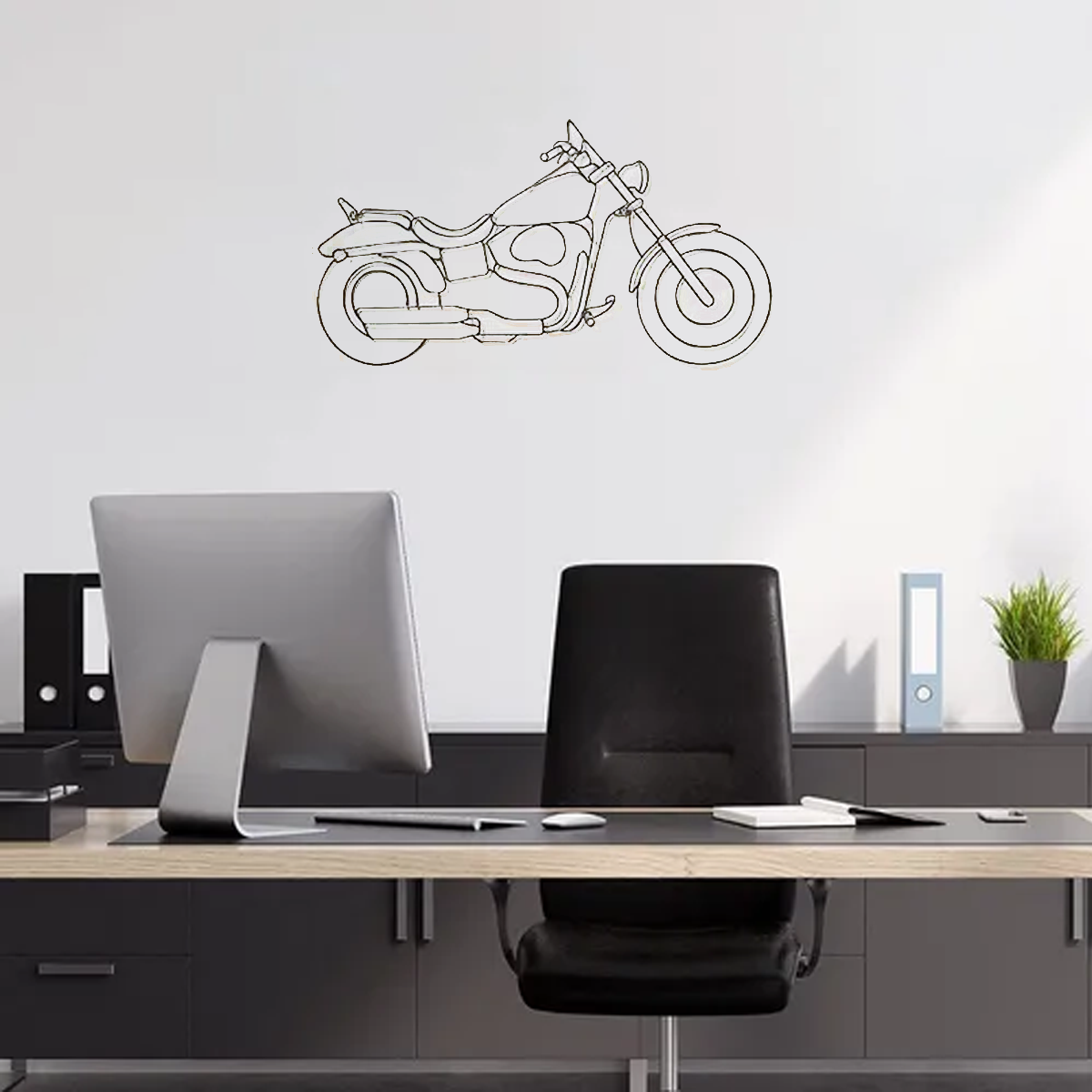 Cuadro Decorativo de Metal con Diseño moto Chico