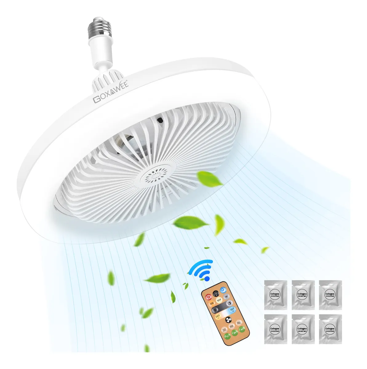 Lampara de techo con ventilador 3 tonos control remoto con aroma.