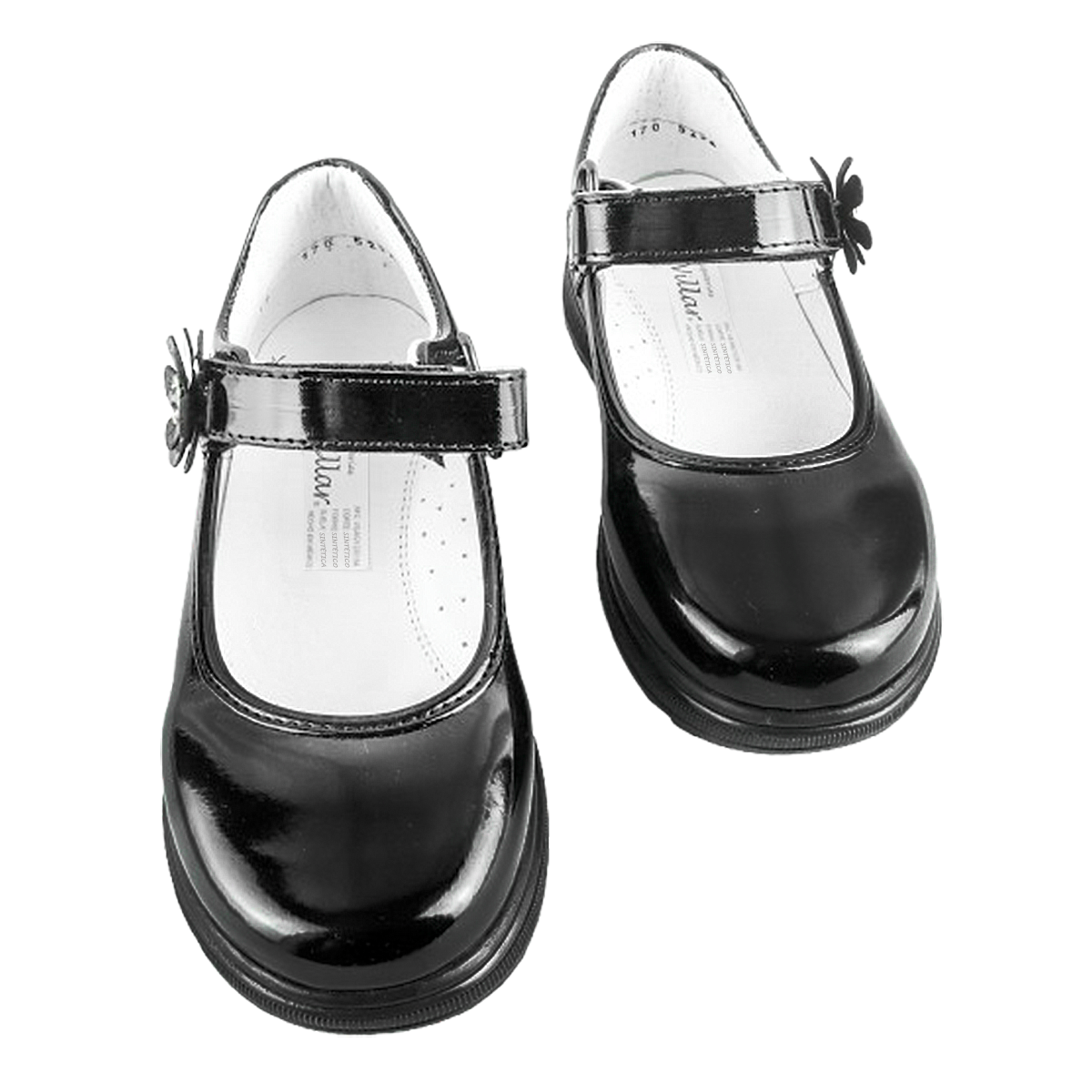 Zapato Niña Escolar Charol Negro Arco Soporte Cómodo 170-CN