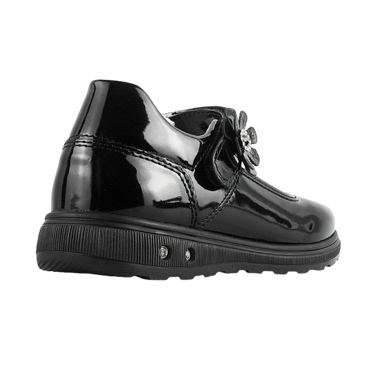 Zapato Niña Escolar Charol Negro Arco Soporte Cómodo 170-CN