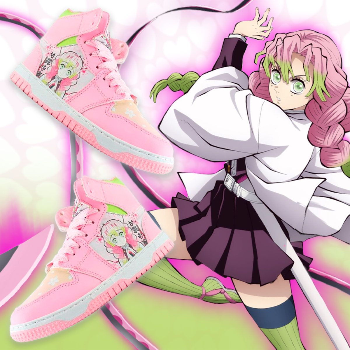 Tenis Mitsuri Kanroji Kimetsu No Yaiba Anime Cosidos 416-N-RVM