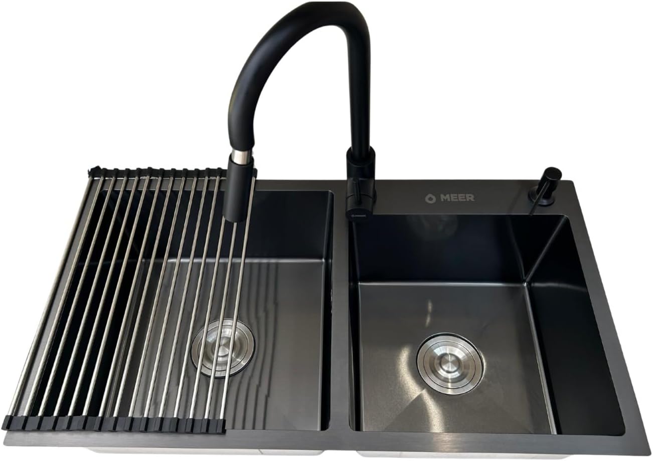Cnx Tarja Doble Acero Inoxidable, Mezcladora Y Kit De Instalación