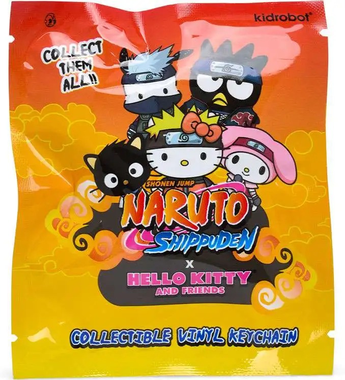 Kidrobot Naruto Shippuden x Hello Kitty & Friends Vinyl Keychain (Series 1) – Figura aleatoria en blind bag