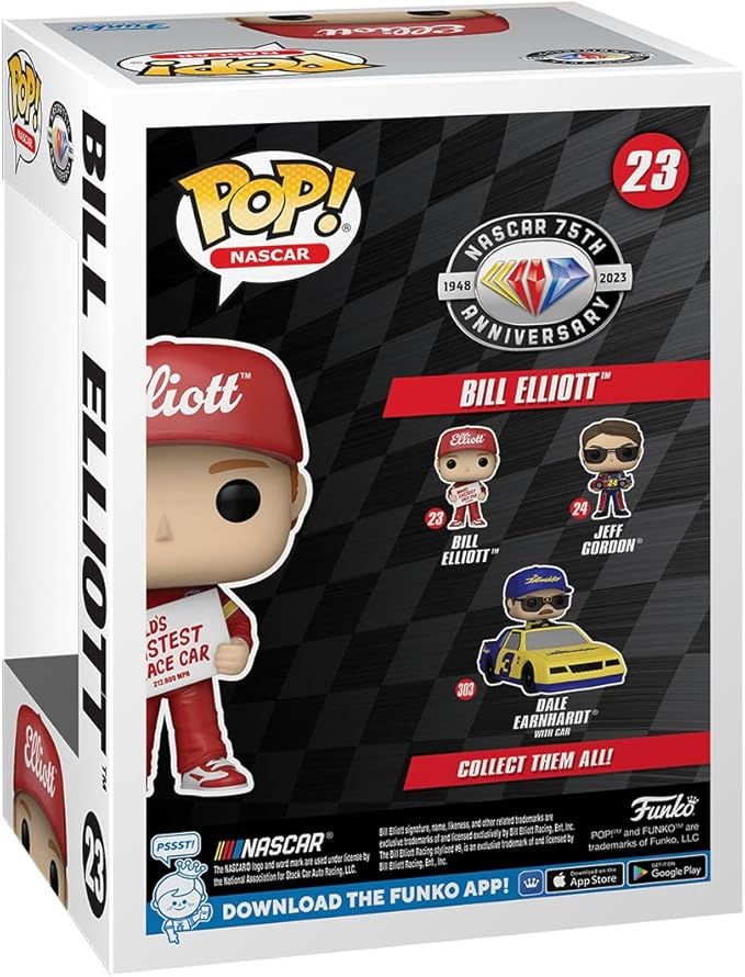 Funko Pop! NASCAR – Bill Elliott with "World’s Fastest Race Car" Sign #23