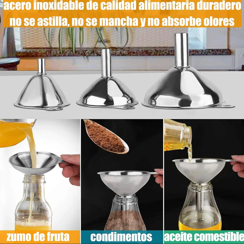 Mini Embudos De Cocina Para Llenar Botellas, Acero Inoxidabl