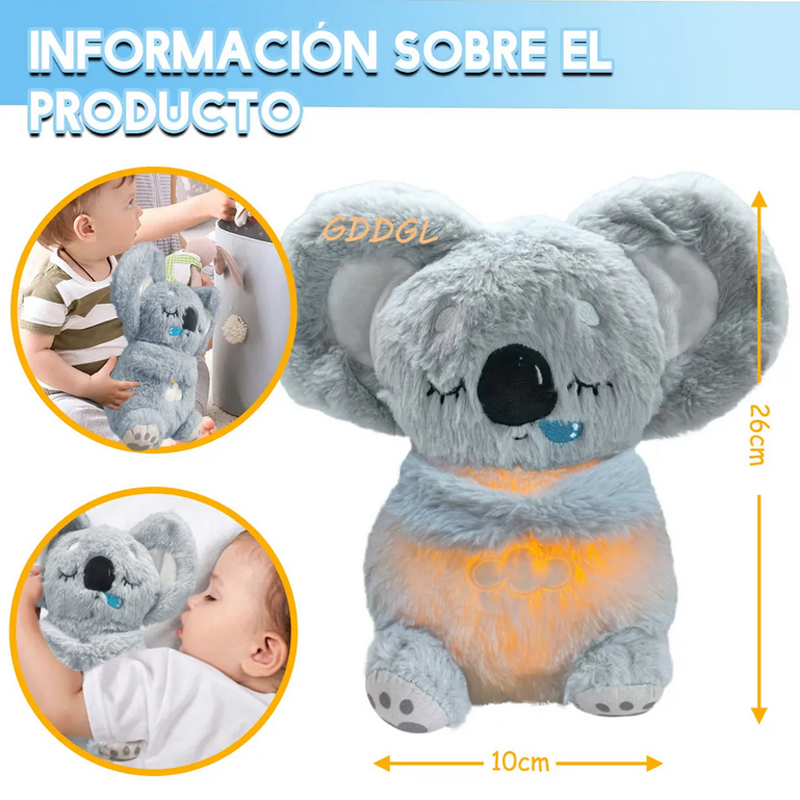 Peluche Koala Con Voz Y Respiración, Hora De Dormir Color Gris