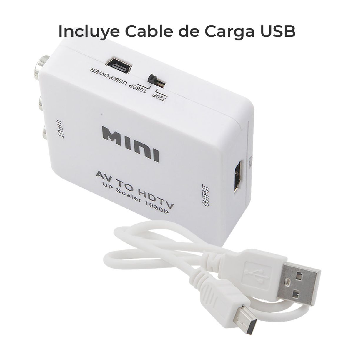 Adaptador Convertidor de Audio y Video RCA a HDMI 1080p