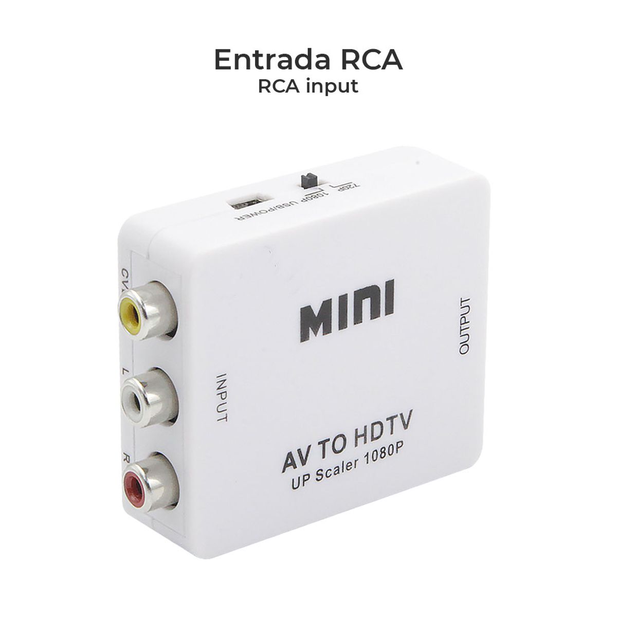 Adaptador Convertidor de Audio y Video RCA a HDMI 1080p