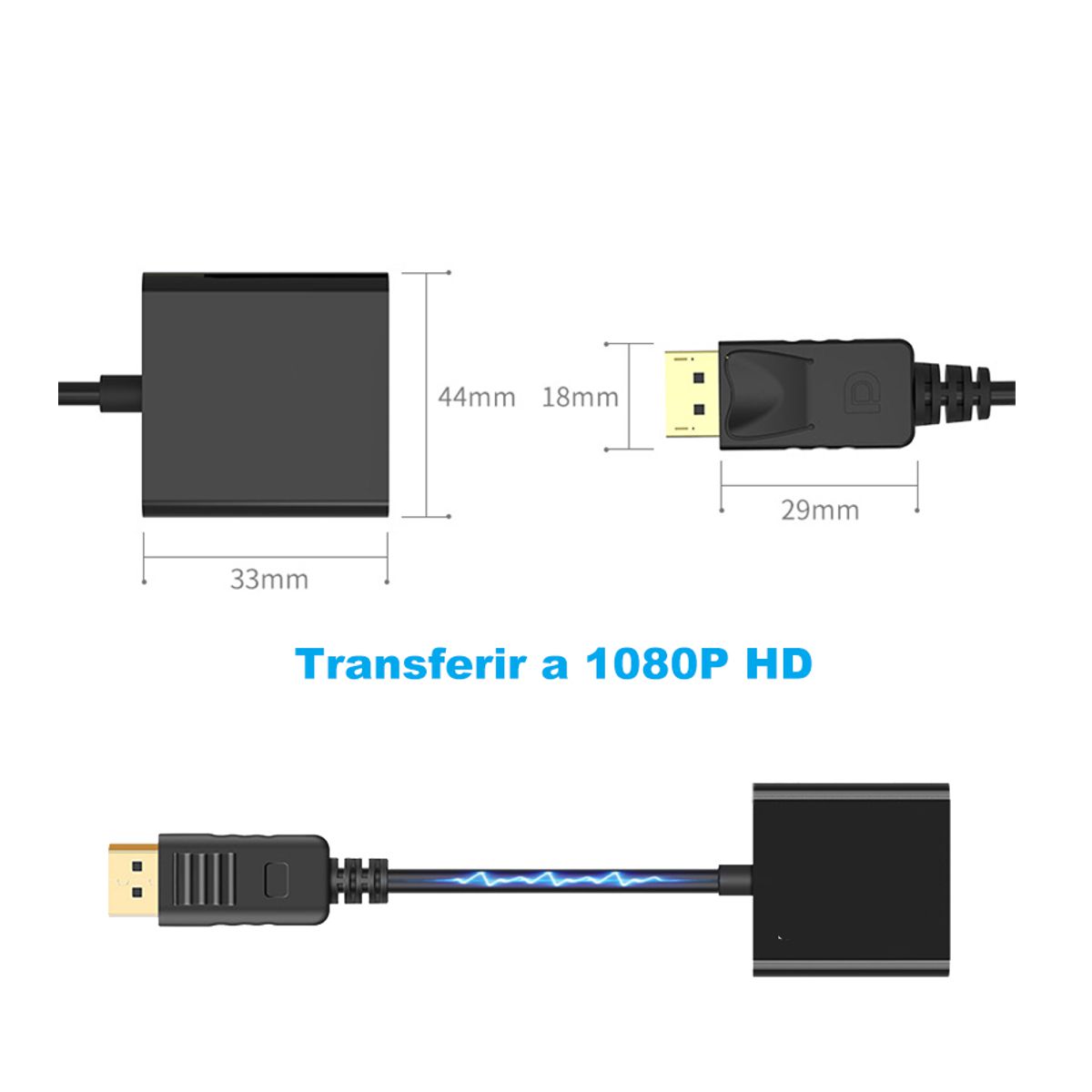 Adaptador Display Port Macho a Vga Hembra