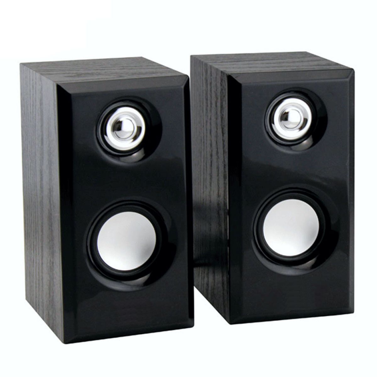 Bocinas Para Computadora Cajon Tipo Madera Alimentacion USB y  Conexion 3.5mm