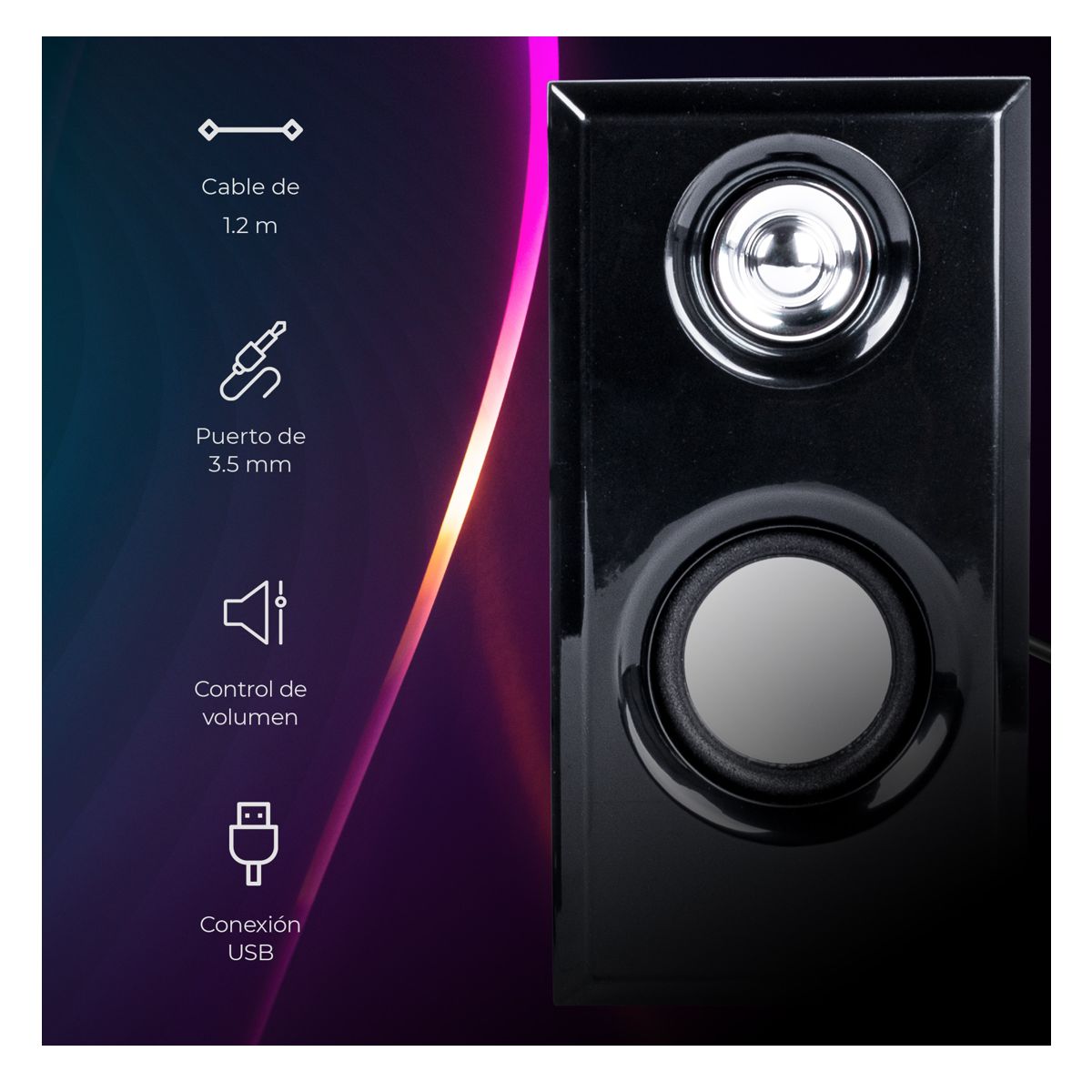 Bocinas Para Computadora Cajon Tipo Madera Alimentacion USB y  Conexion 3.5mm