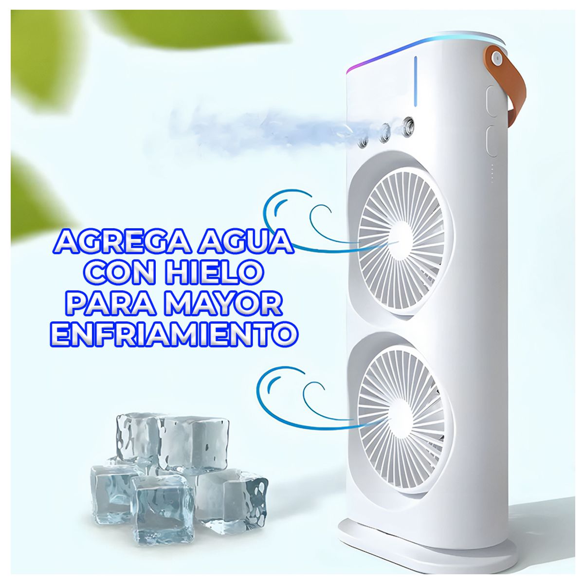 Ventilador De Torre Doble Con Humidificador Base Giratoria Y Control Remoto