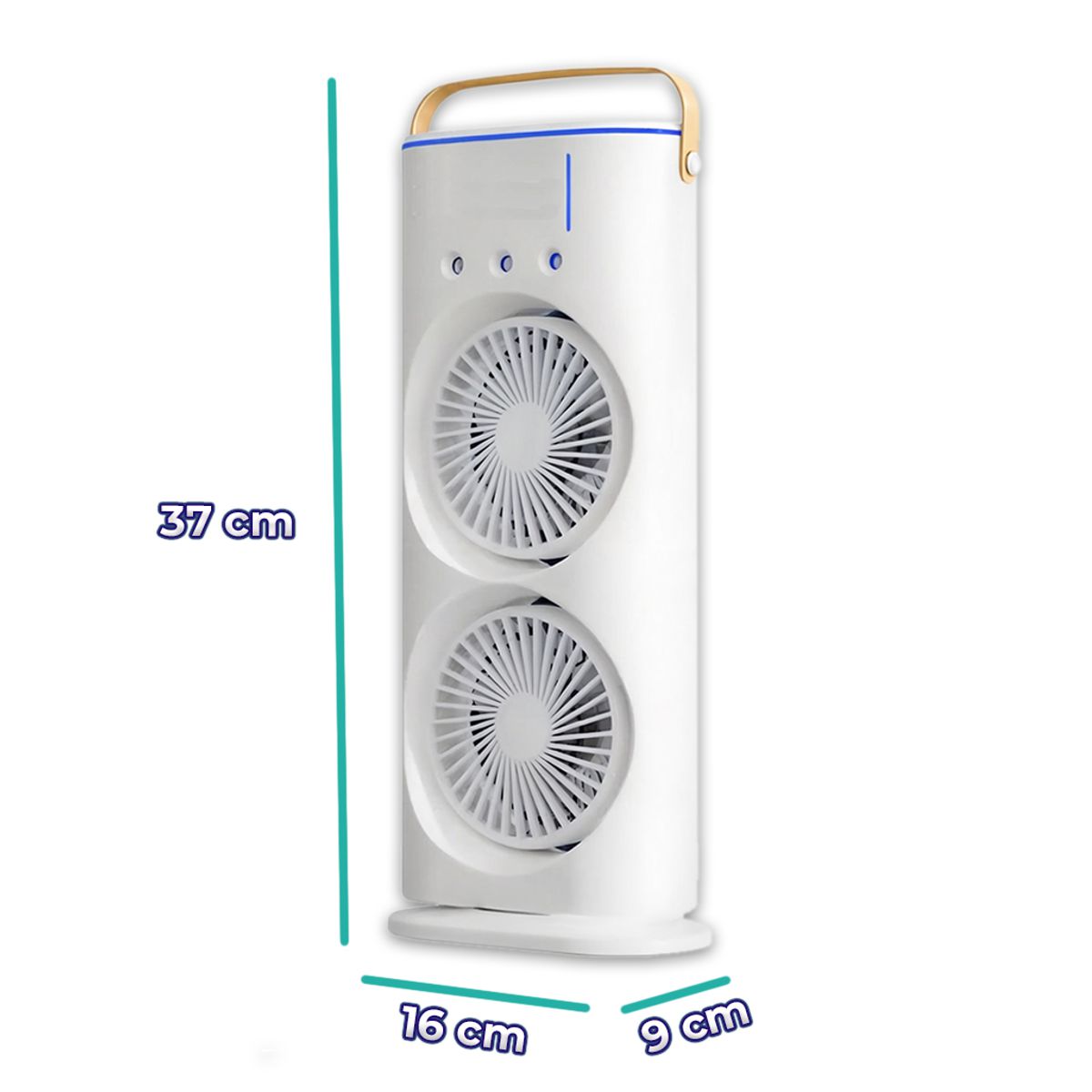 Ventilador De Torre Doble Con Humidificador Base Giratoria Y Control Remoto