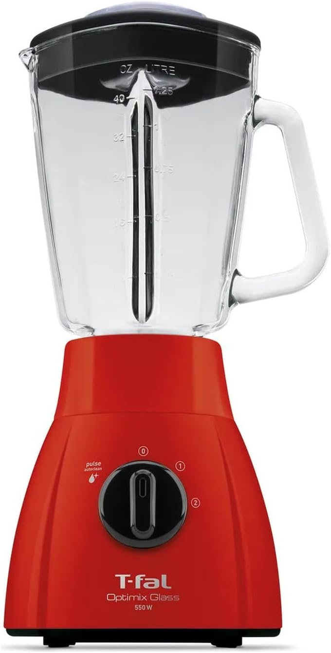LICUADORA OPTIMIX 2 VEL. V.VIDRIO 550W 2L COLOR ROJO T-FAL