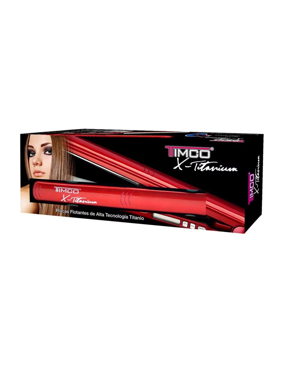 Plancha Timco TIT230R de Titanium Roja Profesional