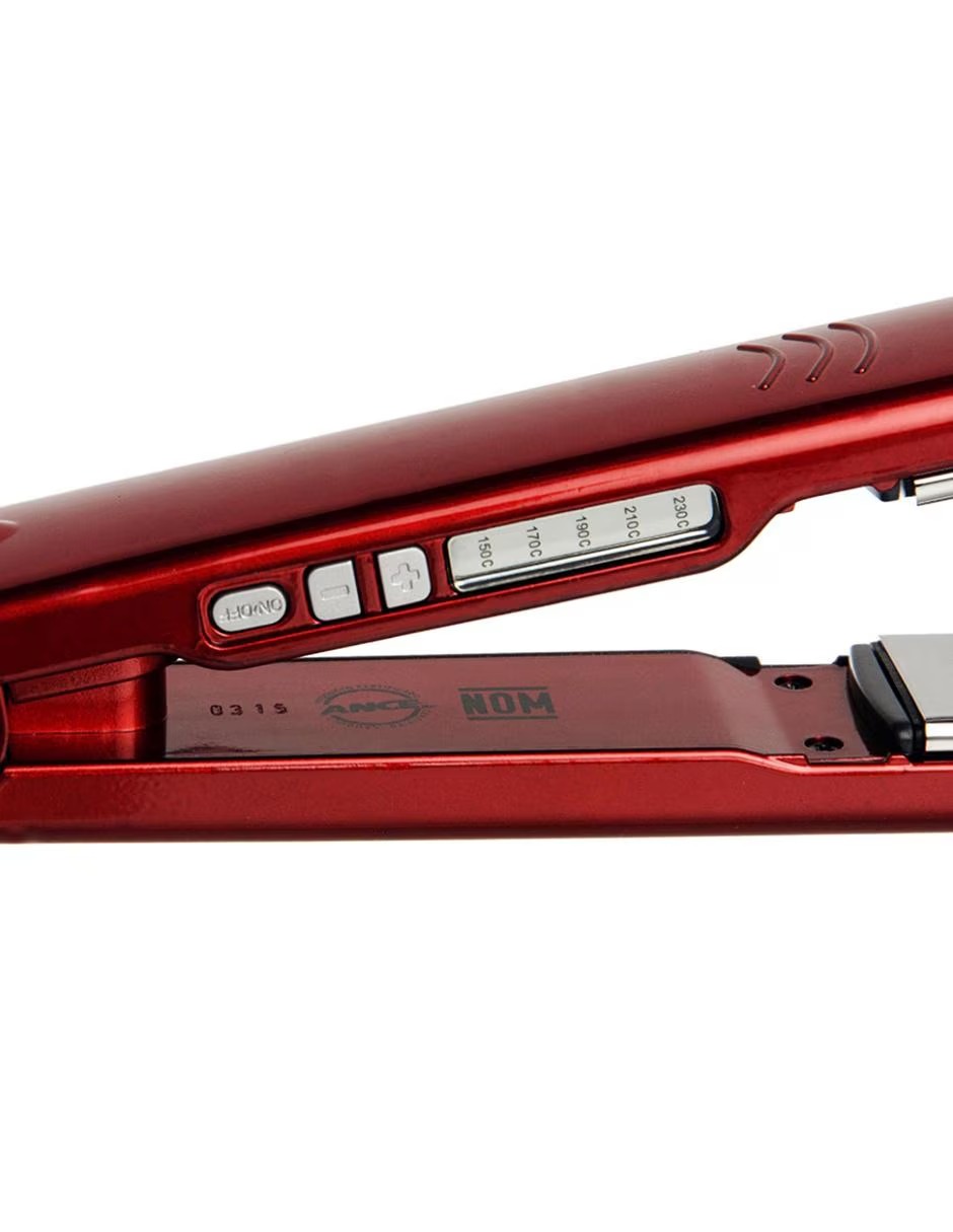 Plancha Timco TIT230R de Titanium Roja Profesional