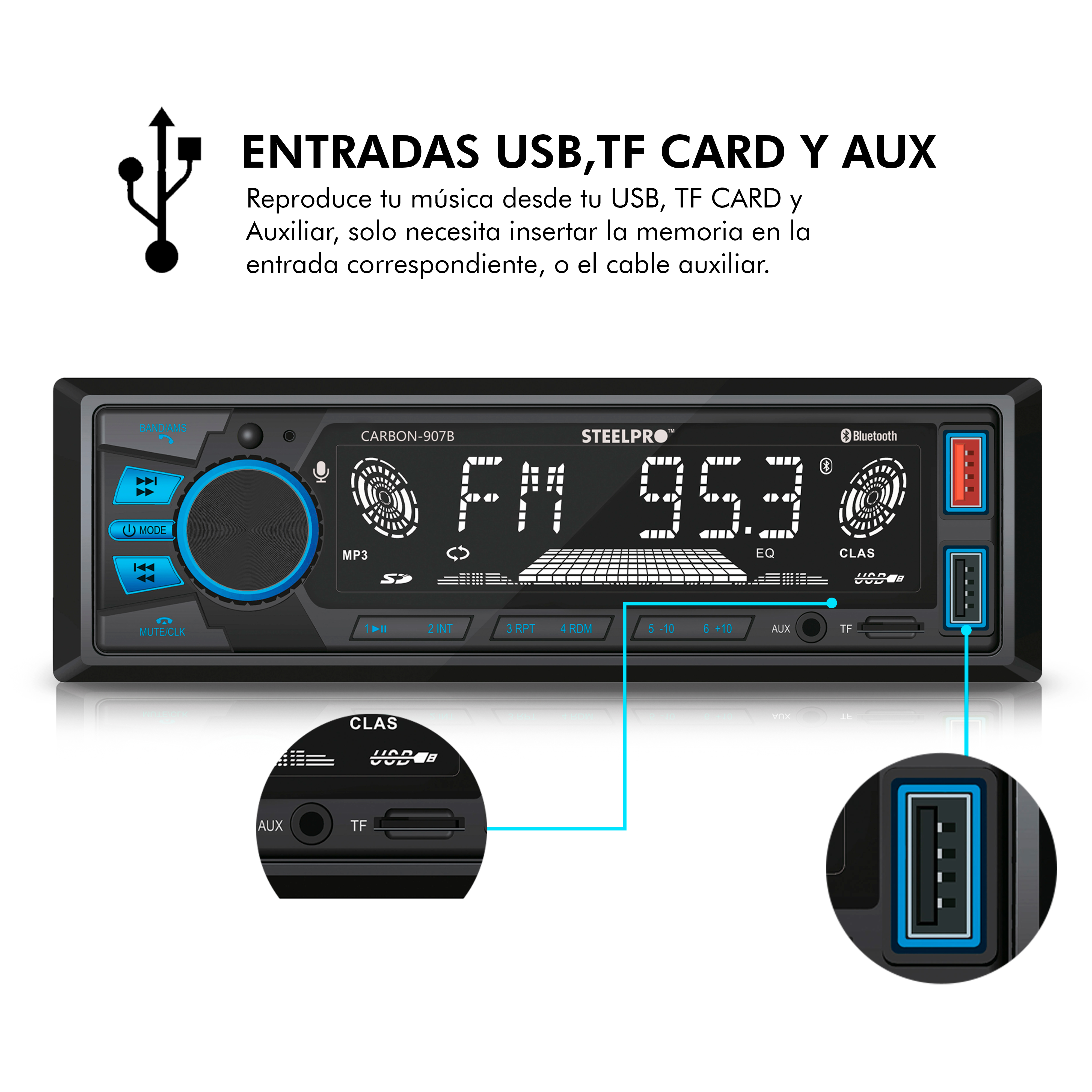 Autoestereo CARBON-903B STEELPRO