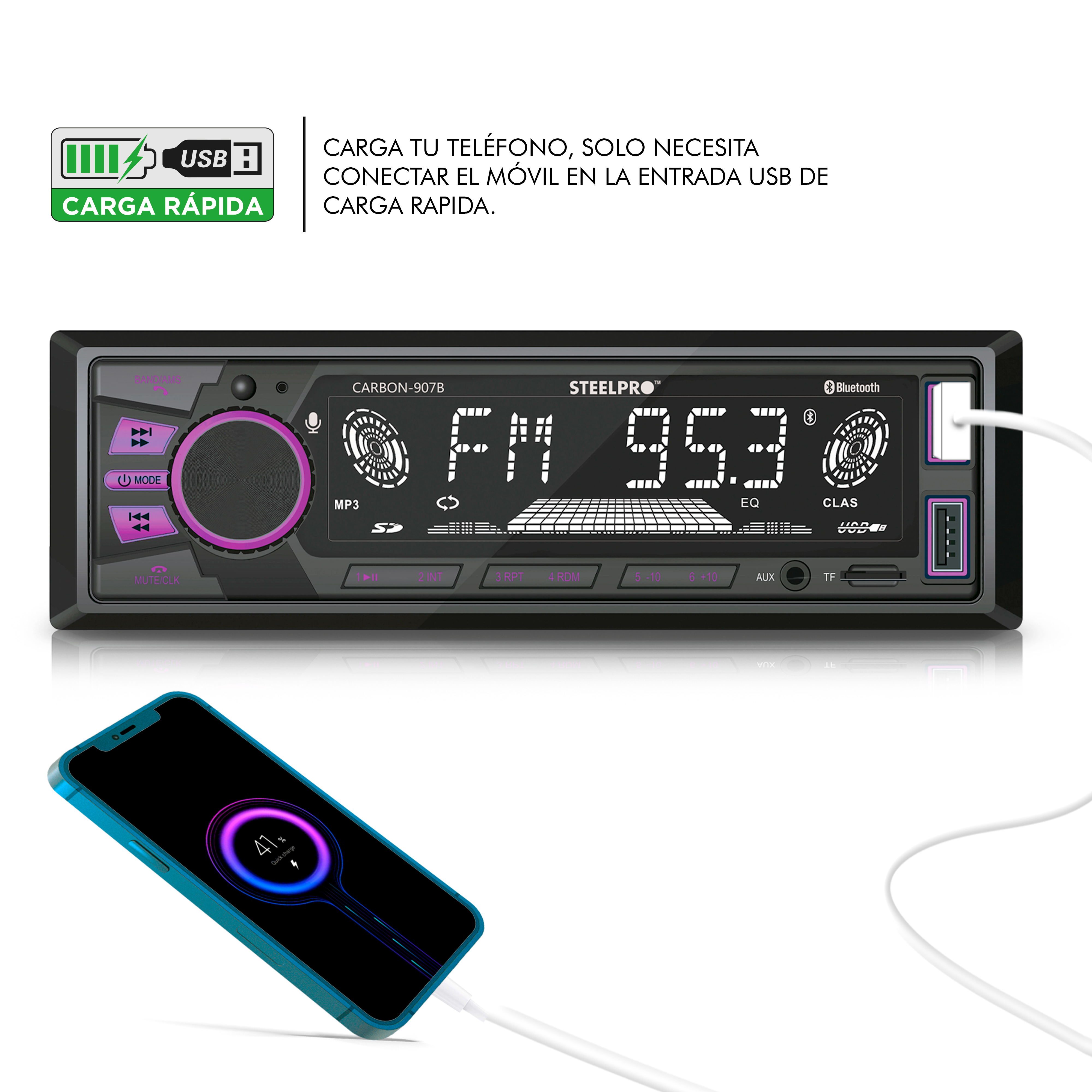 Autoestereo CARBON-903B STEELPRO