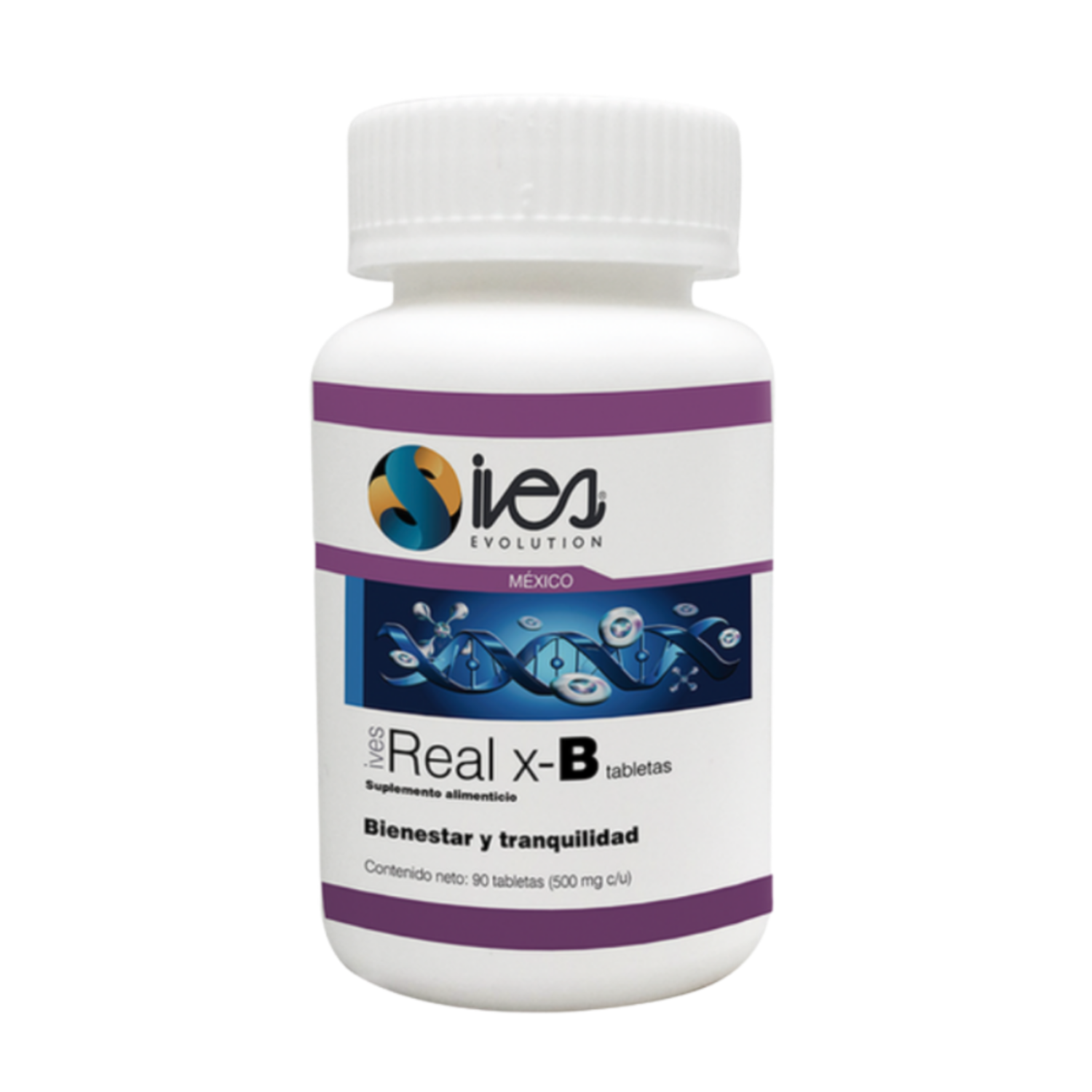 Pasiflora Valeriana 7 azahares Toronjil Tila Vitaminas B1 B6 B12 Ácido Glutámico Real XB Ives Evolution México 90 uds..