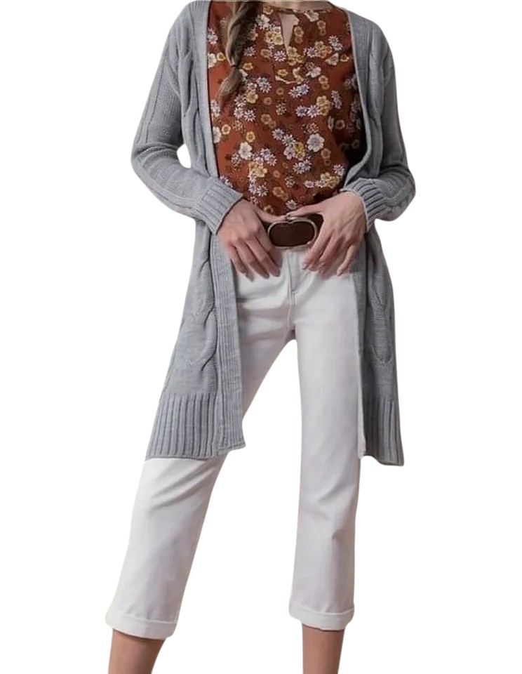 Sueter Gris Tejido Talla Chica, Marca Stop, Largo A Cadera