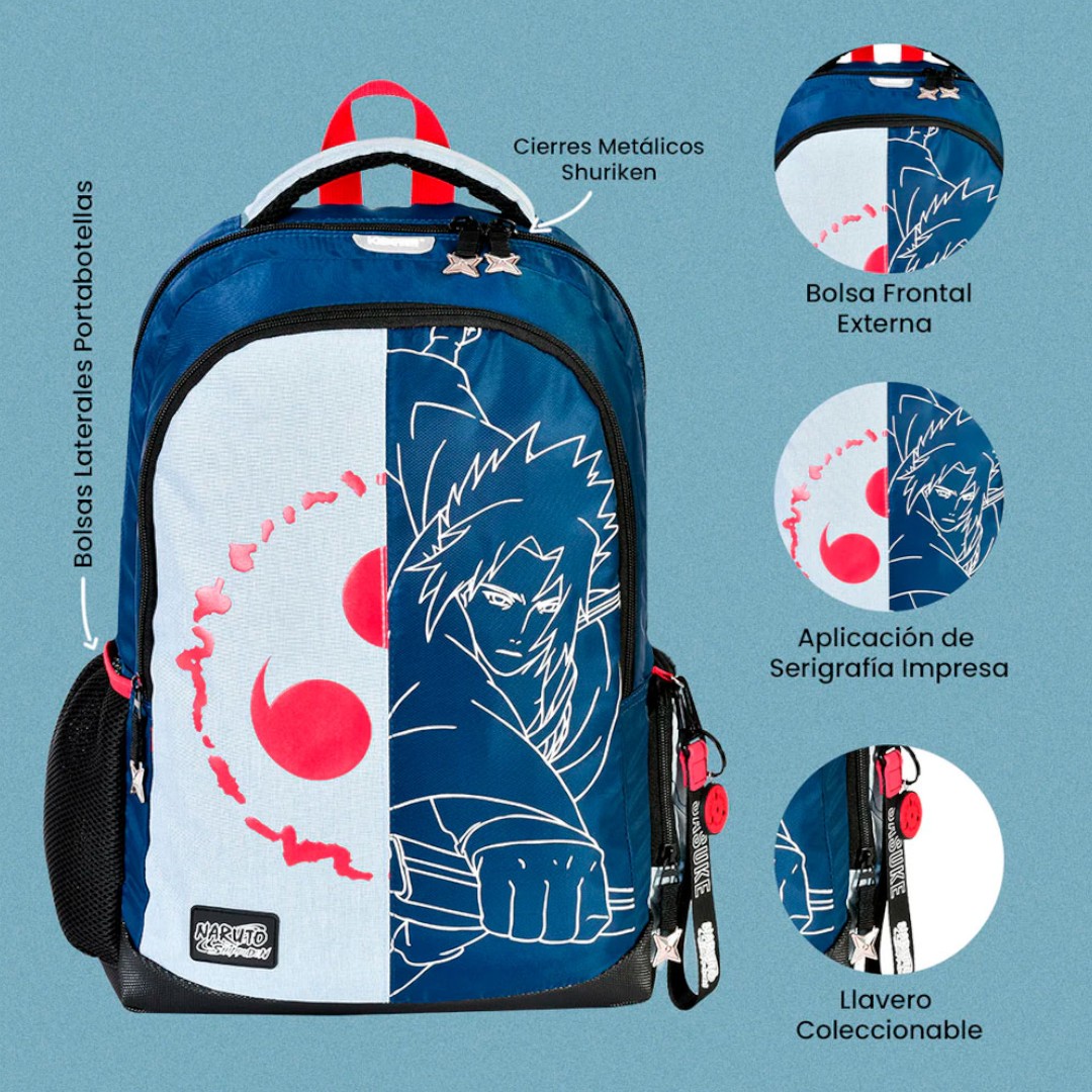 Mochila Grande Yadatex Naruto Shippuden Sasuke NTS039-BP190A
