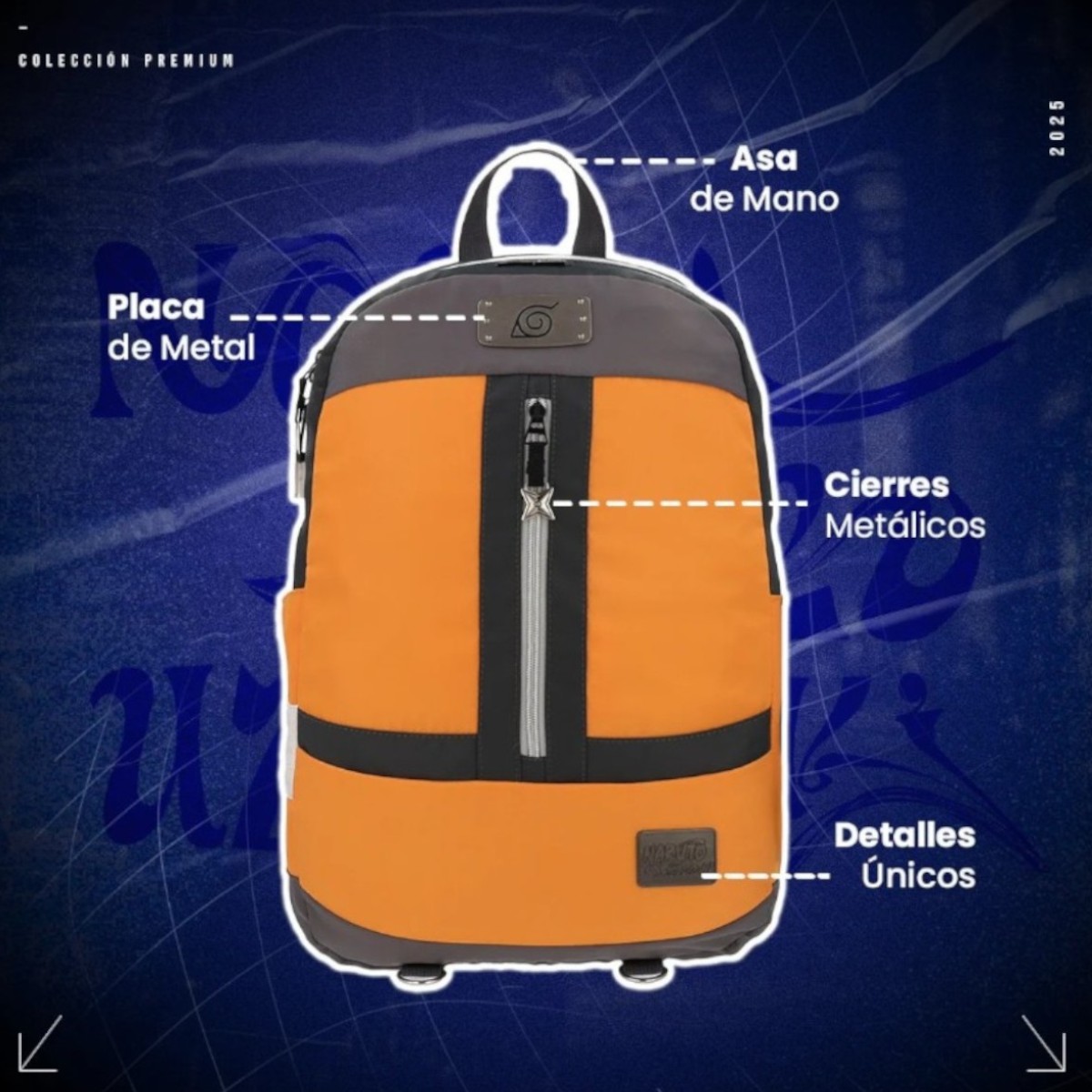 Mochila Grande Naruto Shippuden Naranja Yadatex NTS081-BP468A