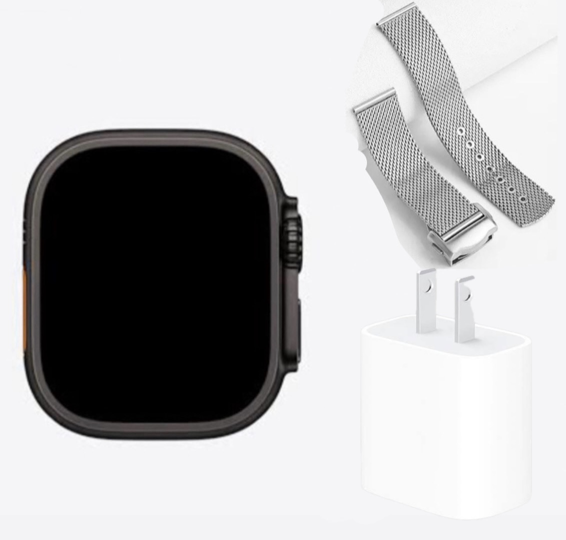 Apple Watch Ultra 2 Negro Titanium Con Correas Gris Titanuim+CUBO C 