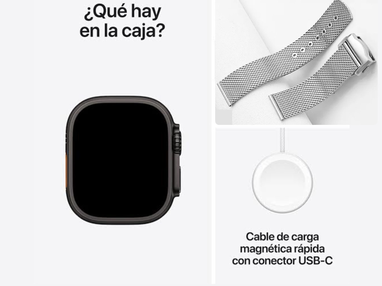 Apple Watch Ultra 2 Negro Titanium Con Correas Gris Titanuim+CUBO C 