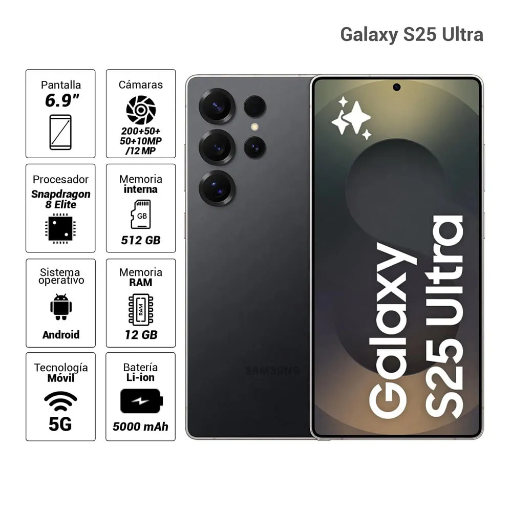 Samsung Galaxy S25 Ultra 512 GB Negro Titanio Reacondicionado 