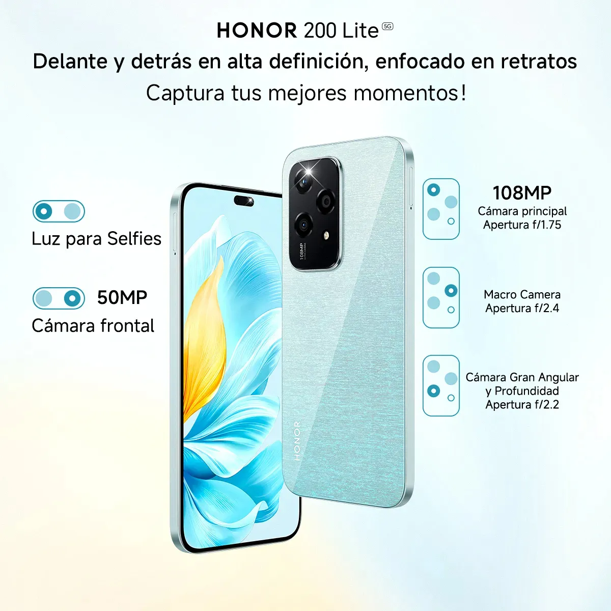 Honor 200 Lite 8/256gb Cyan 5G (Dual SIM)