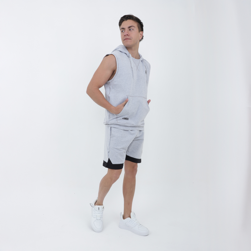 Conjunto Sudadera y Short Hombre K-Swiss Crew Color Gris