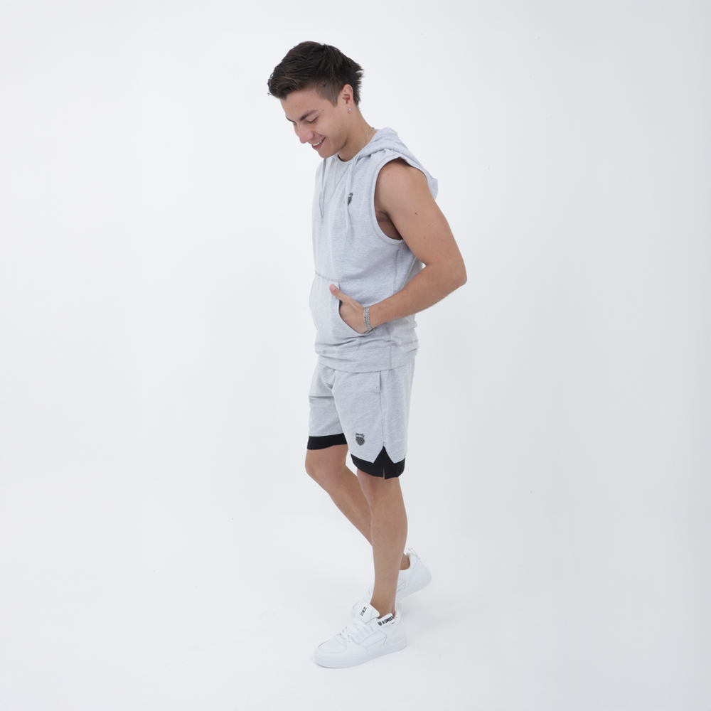 Conjunto Sudadera y Short Hombre K-Swiss Crew Color Gris