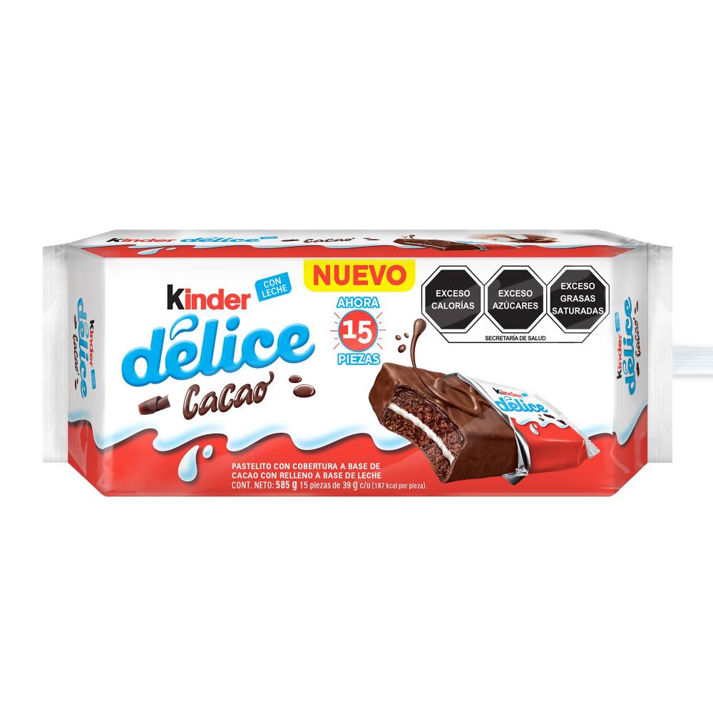 Pastelito Kinder Delice Chocolate 10 pzs de 39gr c/u