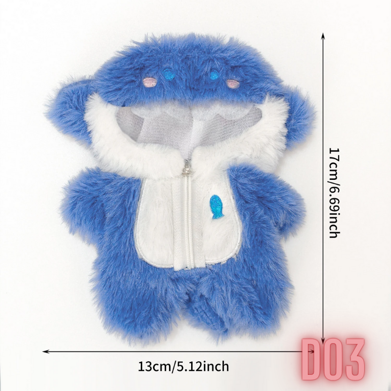 Ropa para Muñeco Labubu Pijamas, SET 3 OUTFITS Vestimenta para Peluche de Coleccion, No incluye Figura.