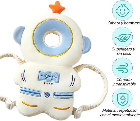 Mochila Protectora de Cabeza de Niño,Protector de Cabeza para Niño Ajustable, Almohada protectora para caidas