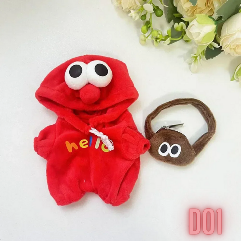 Ropa para Muñeco Labubu Pijamas, SET 3 OUTFITS Vestimenta para Peluche de Coleccion, No incluye Figura.