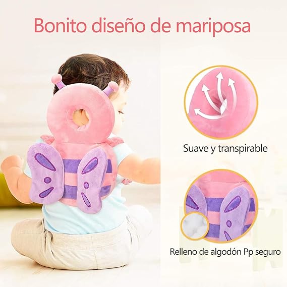 Mochila Protectora de Cabeza de Niño,Protector de Cabeza para Niño Ajustable, Almohada protectora para caidas