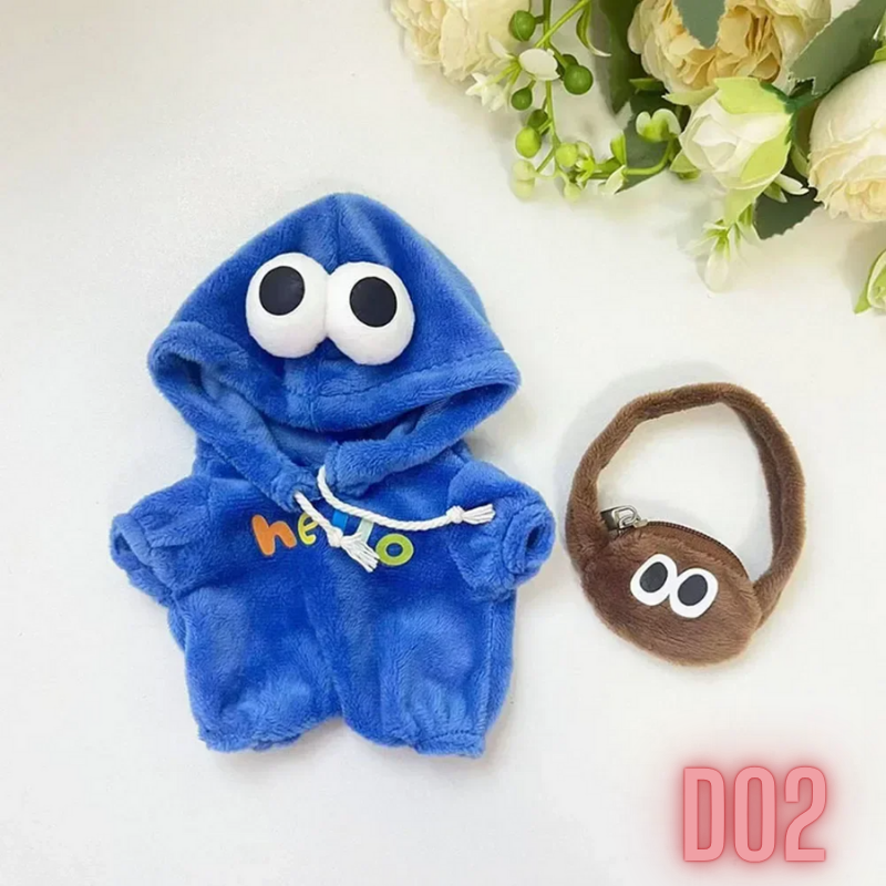 Ropa para Muñeco Labubu Pijamas, SET 3 OUTFITS Vestimenta para Peluche de Coleccion, No incluye Figura.