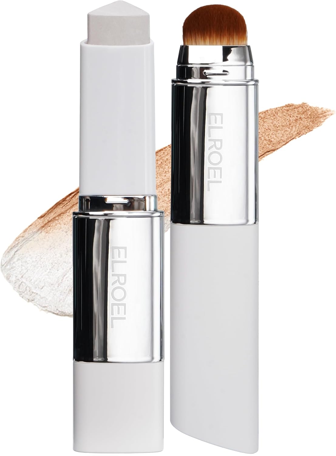 ELROEL Base de Maquillaje Coreana que cambia de Color con Cepillo , Cobertura completa a media (202 Natural, 0.45 onzas)