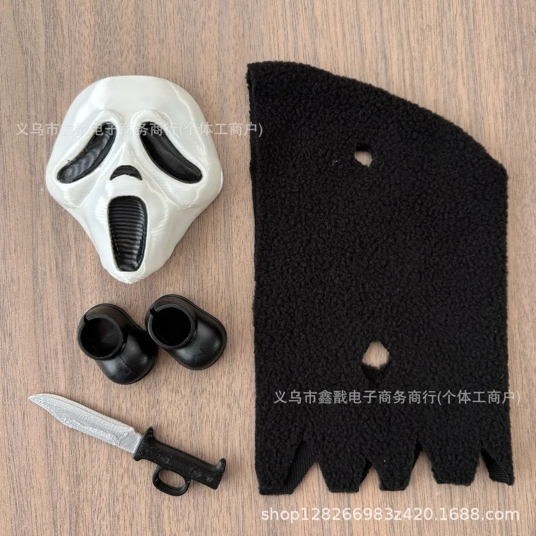 Disfraz de Halloween para Labubu, Máscara de Terror Scream, Disfraz para Dia de Muertos, NO Incluye Figura , SET 2 PCS