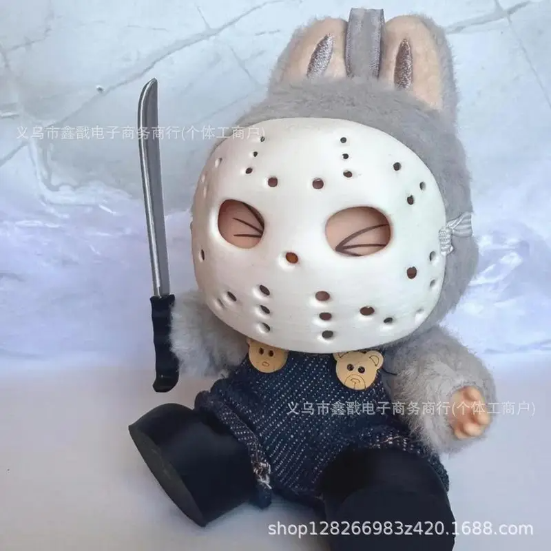 Disfraz de Halloween para Labubu, Máscara de Terror Scream, Disfraz para Dia de Muertos, NO Incluye Figura , SET 2 PCS