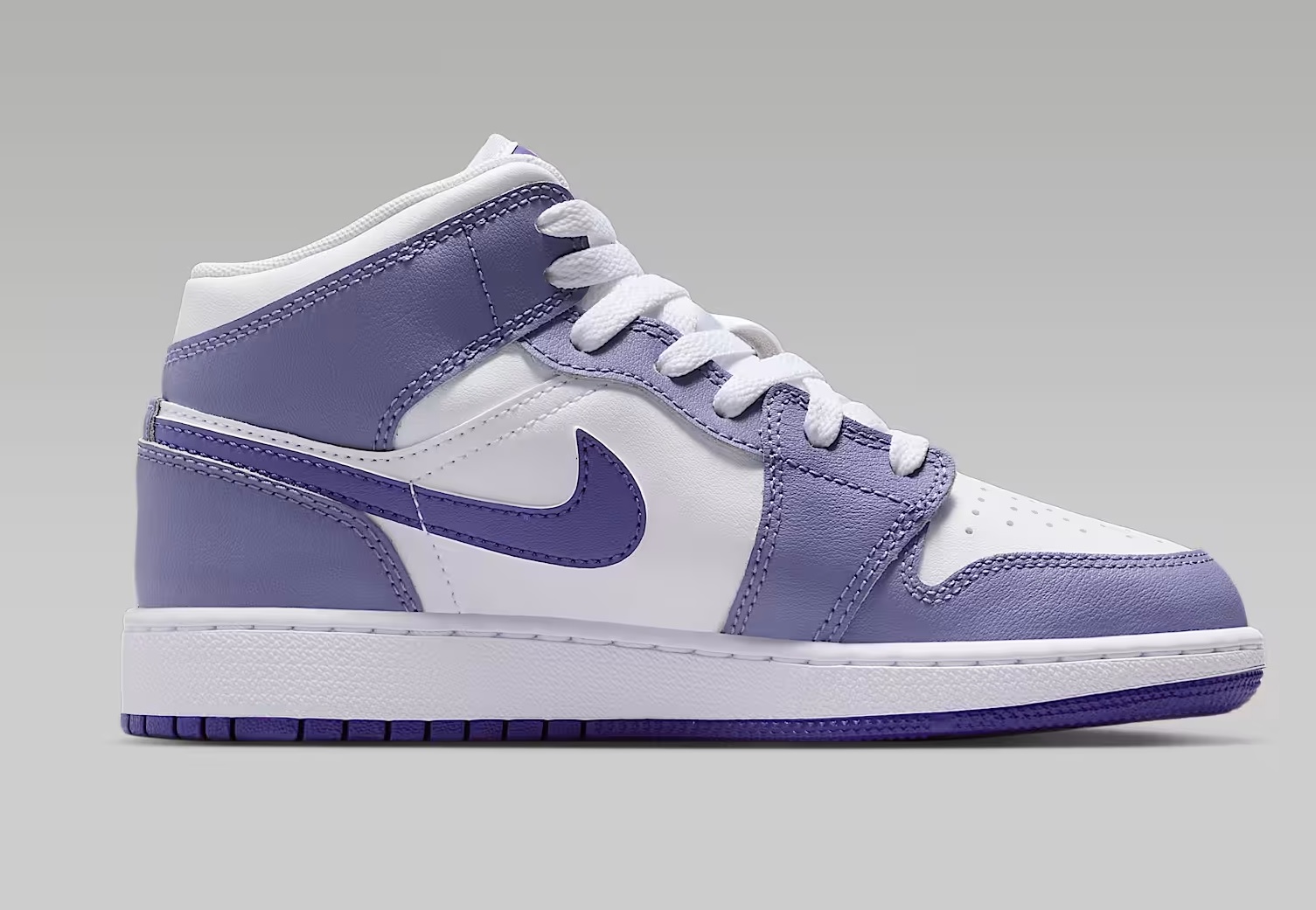 Tenis Air Jordan 1 Mid Blanco/morado Mujer Tallas #23 al #25