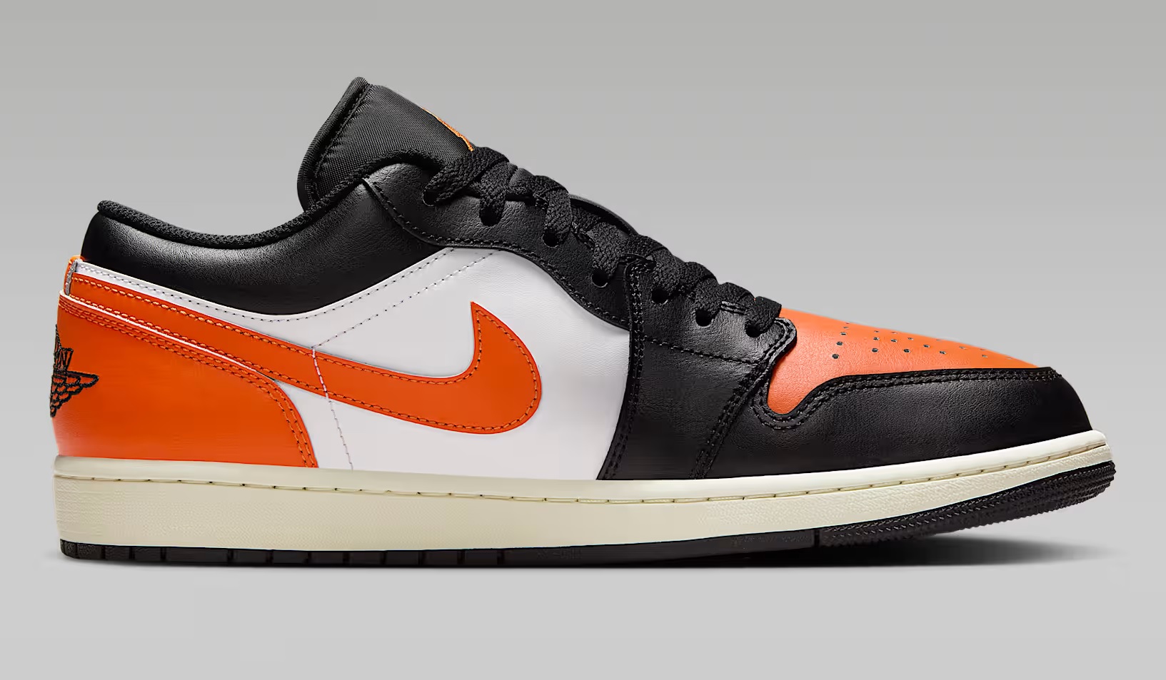 Tenis Air Jordan 1 Low Negro/blanco/naranja Hombre Tallas #25 al #30