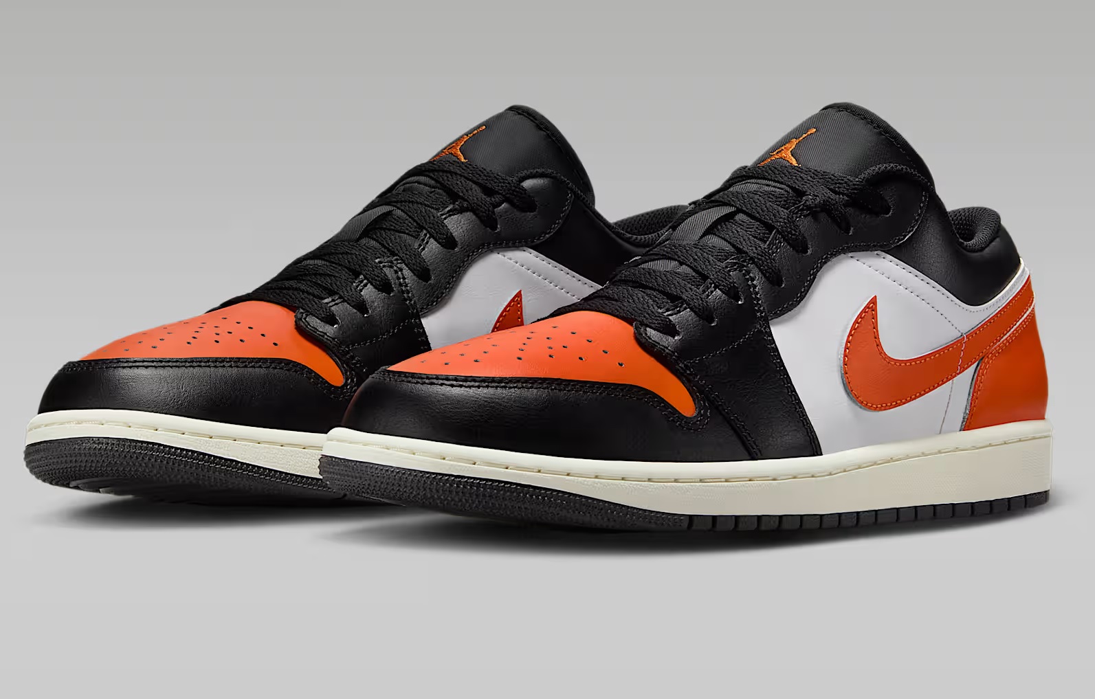 Tenis Air Jordan 1 Low Negro/blanco/naranja Hombre Tallas #25 al #30