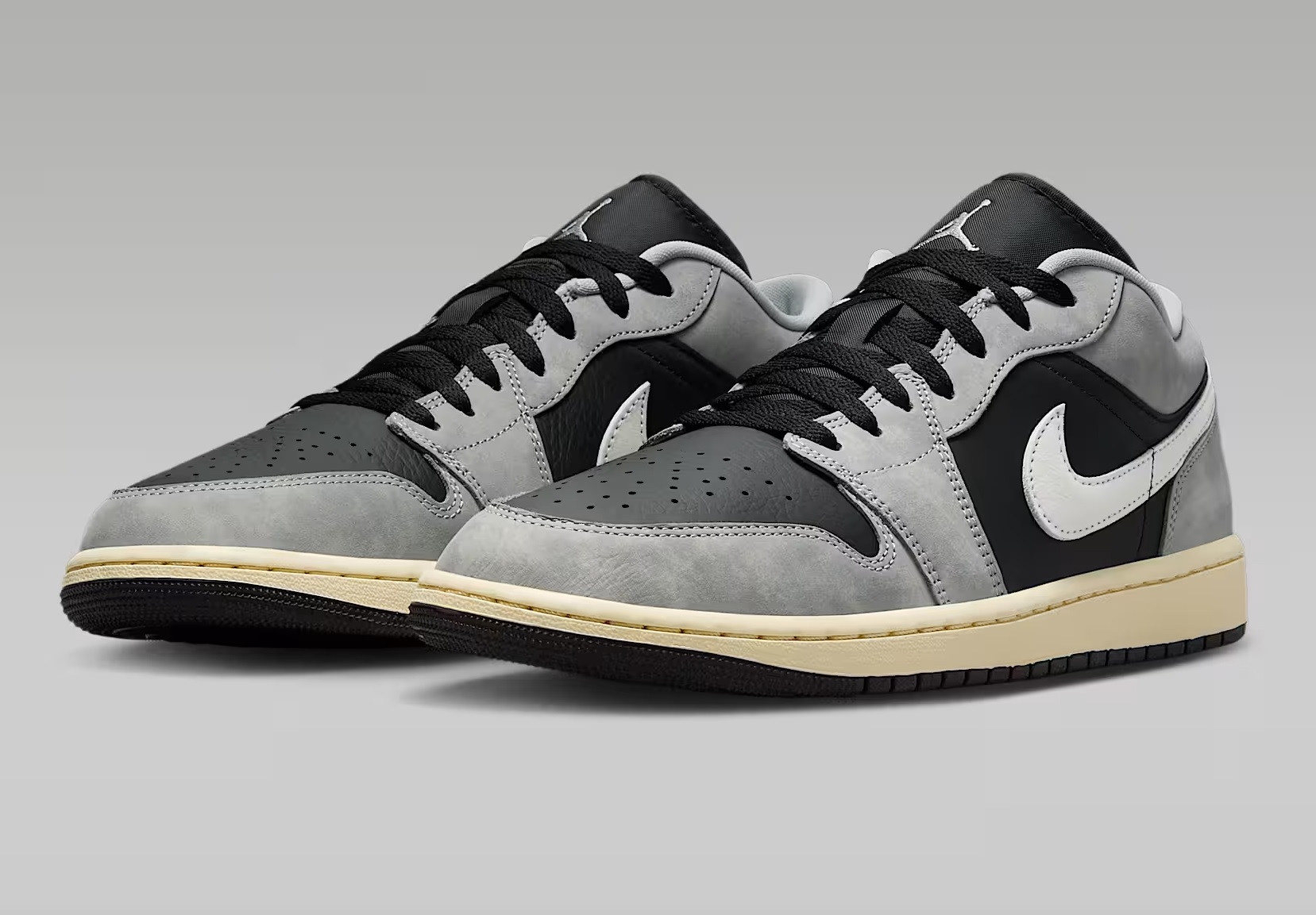 Tenis Air Jordan 1 Low SE Gris/negro Hombre Tallas #25 al #30