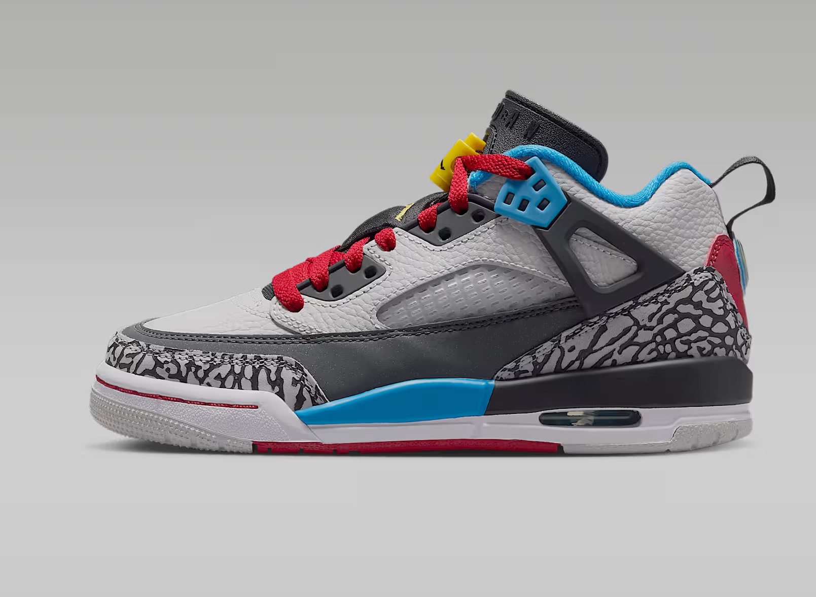 Tenis Jordan Spizike Low SE Griz/azul/negro Niños Tallas #23 al #25