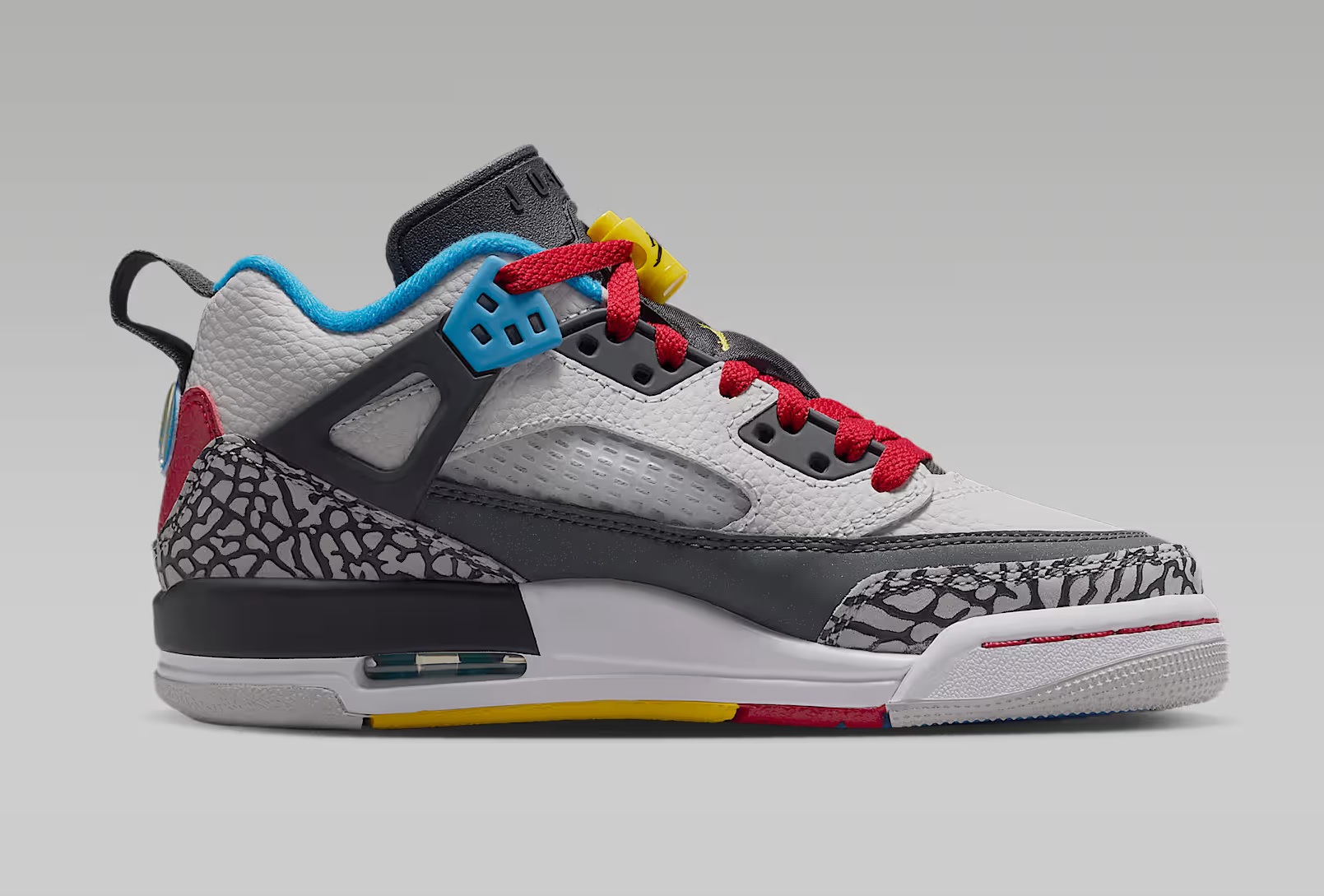 Tenis Jordan Spizike Low SE Griz/azul/negro Niños Tallas #23 al #25