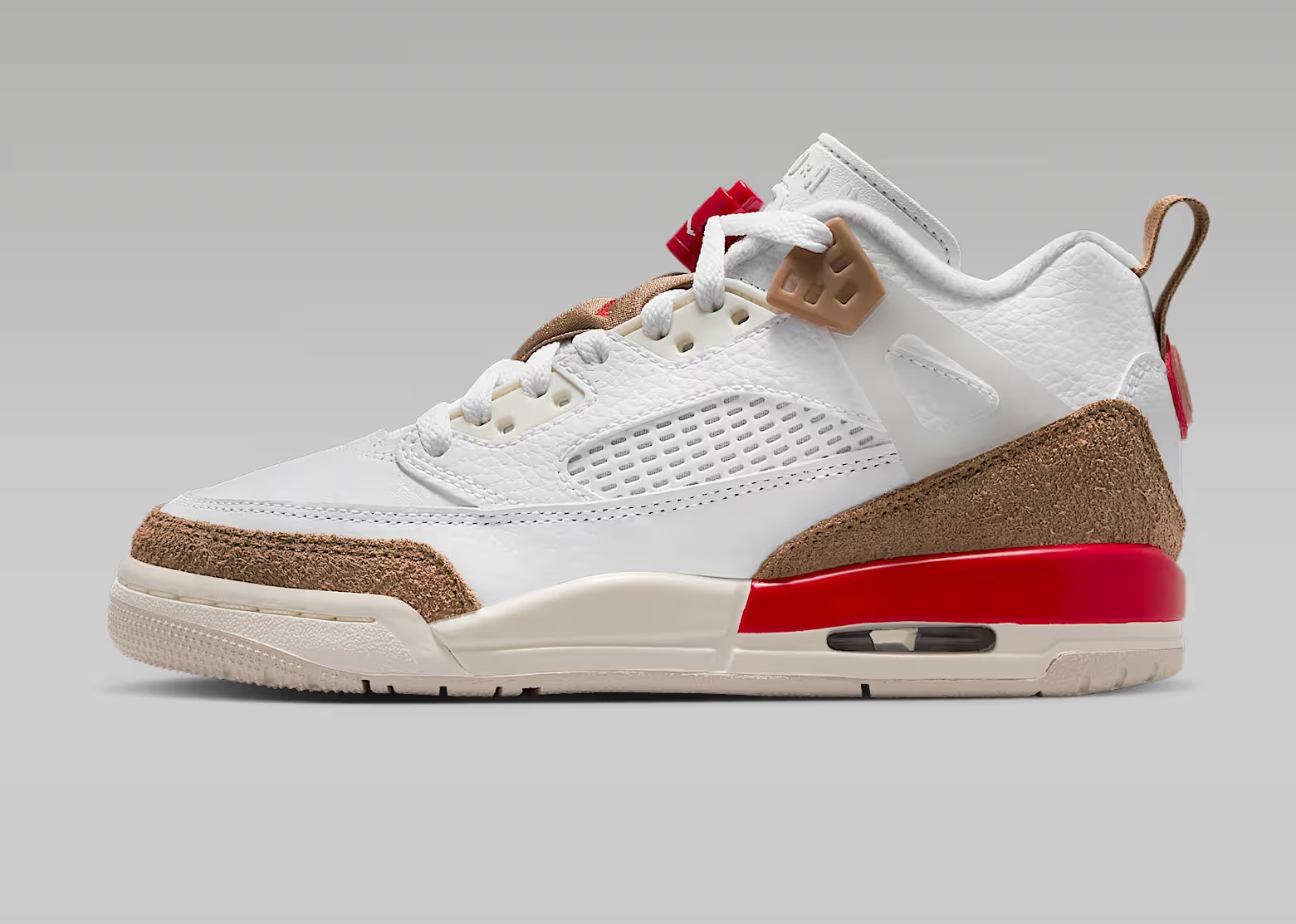 Tenis Jordan Spizike Low Blanco/cafe/rojo Niños Tallas #22.5 al #25